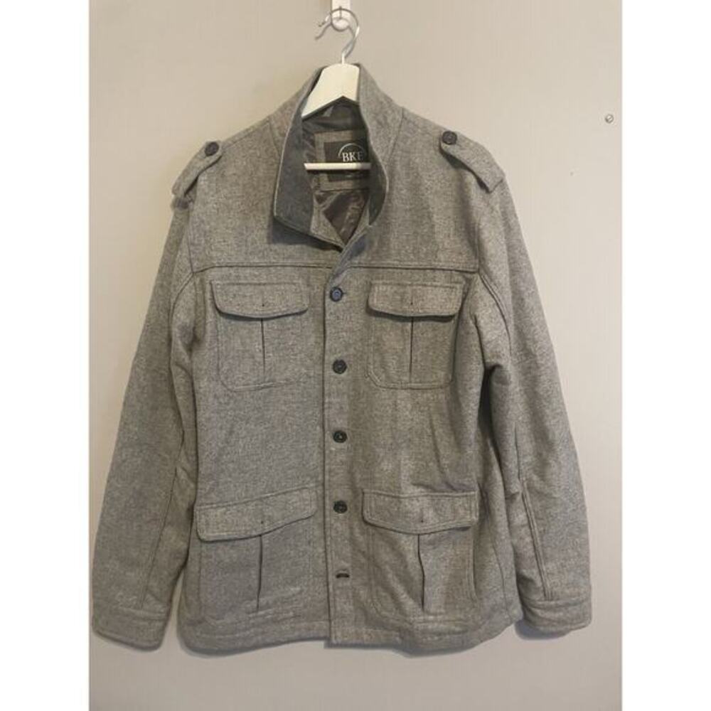 Buckle BKE Jacket Mens XL Gray‎ Wool Blend Western Cowboy Lined Snap And Zip